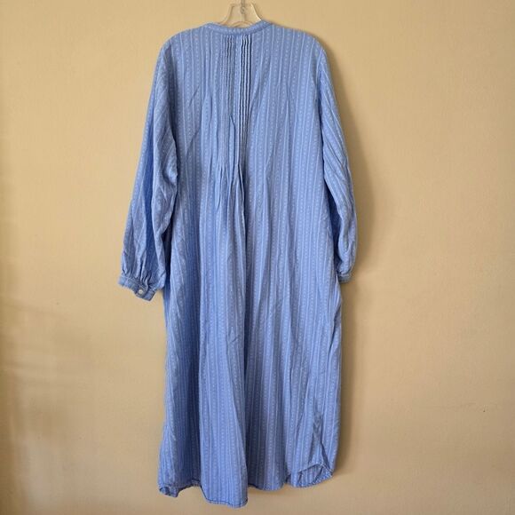 LL bean Vtg Pintuck Dobby Cotton Nightgown flannel Pajamas Modest Cottagecore L - Picture 11 of 11